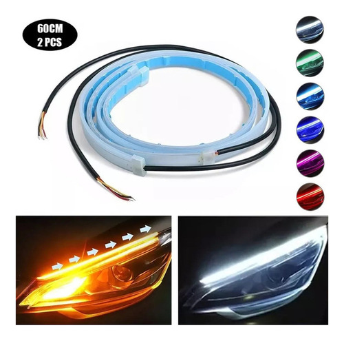 60cm Par Tira Led Drl Flexible Direccional Secuencial Auto