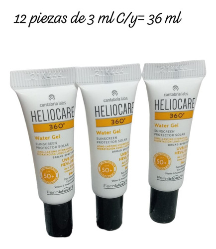 Heliocare Water Gel 360 Pack 12 Pzas 36 Ml