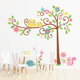 Vinilos Infantiles Arboles Ramas Animales Aia 1al5 100x100cm