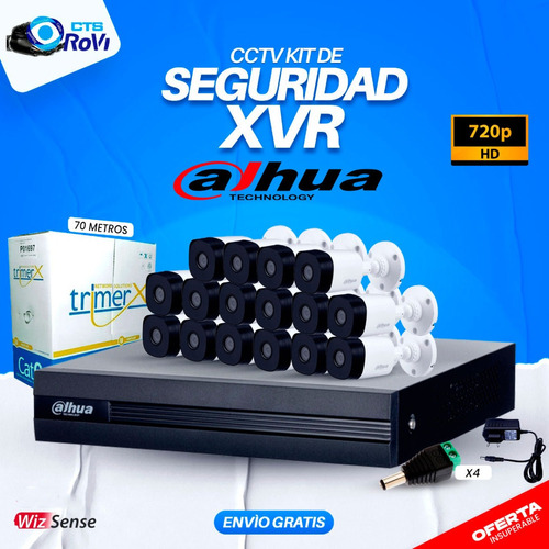 Cctv Kit Profesional Dahua Dvr 16ch + 16 Cam 720p+ 1hdd 2tb