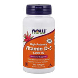 Vitamina D3, Now Foods, 1000 Ui, 25 Mcg,  360 Caps, Saude