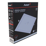 Painel Led 18w Embutir Quadrado Sensor Presença 6500k Avant Cor Branco 110v/220v