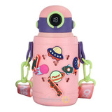 Garrafa Garrafinha Água Infantil 500ml Térmica Alça Squeeze Cor Rosa