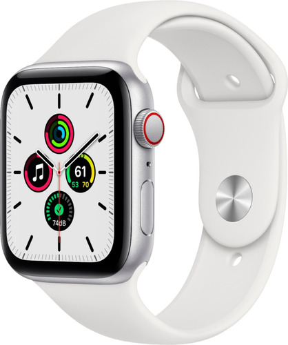 Apple Watch Se Silver Aluminum Casa White Sport Band 44mm