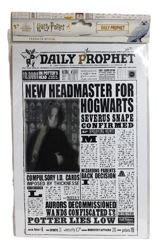 Lenticular Snape Harry Potter Daily Prophet Oficial Warner