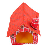 Cama Plegable Para Casa De Mascotas, De Ladrillo Rojo, Chime