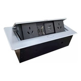 Caja Carga Rectangular Aluminio Escritorio Alarge Usb Hdmi