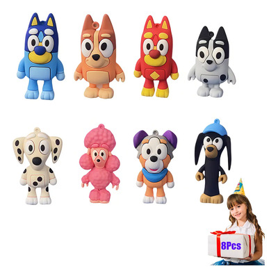 Figuras Bluey Familia y Amigos Azules Set de 8 6cm | MercadoLibre