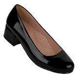 Zapato Vestir Tacón Mujer Negro Charol Stfashion 01403700