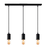 Lampara Colgante 3 Luces Deco Moderno Apto Techo E27 Color Negro