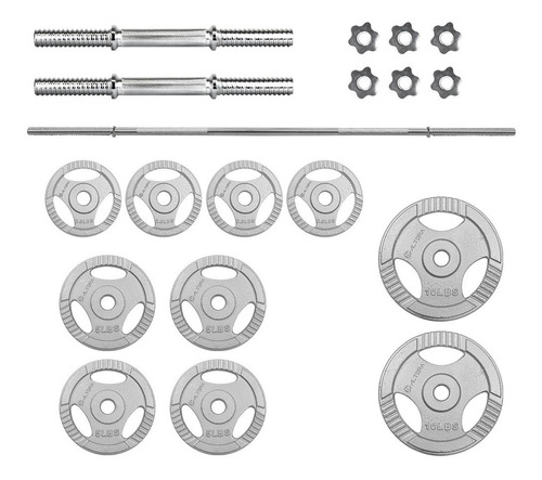 Set De Pesas Par Mancuernas Con Discos 2.5, 5, 10 - 50 Lbs