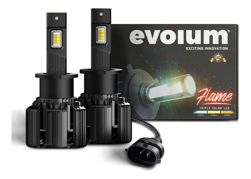 Kit Focos Led Evolum Flame Auto Tricolor 14,000lm Hiperled