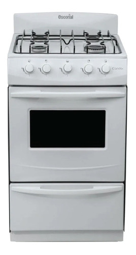 Cocina Escorial Candor Gas Natural 4 Hornallas  Blanca 220v Puerta Con Visor 52.6l