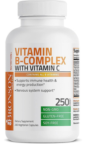 B Complex Bronson Vitaminas B1 B2 Niacin B6 Biotina B12 Fola