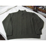 Sweater Medio Cierre U.s.polo Assn. Talla L  Color Verde