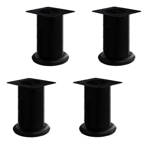 Pata Para Mueble O Sala 10 Cm Altura - 18 Piezas Negro Mate