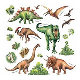 Pegatinas De Pared Infantiles De Dinosaurios Acuarela