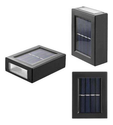  Foco Luz Aplique Solar Led Para Pared Exterior Luz Fria