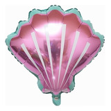 10 Balão Concha Metalizada Fundo Mar 45cm Festa Decoração Ar Cor Rosa