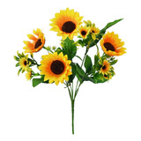 Ramos De Girasoles Flores Artificiales Pack 3 Pz