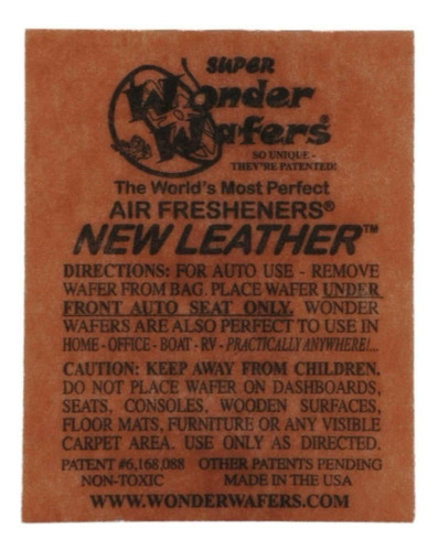 Wonder Wafers Ambientador Para Automóvil (nuevo Piel) 24pz