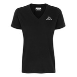 Remera Kappa Logo Cabou Negro Mujer