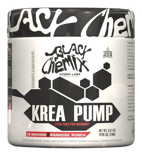 Krea Pump Creatina Com Beta Alanina Under Labz 240g Sabor Paradise Punch