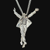 Dije Michael Jackson En Plata 3,5 Cm Cadena Acero Art 645