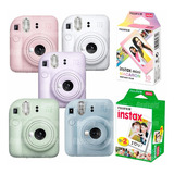Camera Instax Mini 12 Revela Foto + 20 Fotos + 10 Macaron Cor Mini 12 Rosa + Filmes