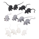 12pcs Ratas Vívidas De Plástico Ratón Scary Criatura