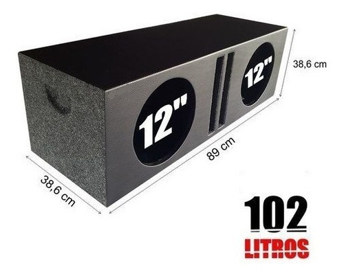 Caja Acústica Doble 12 Pulgadas 102 Litros Mdf 18mm