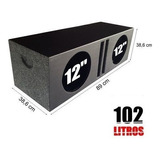 Caja Acústica Doble 12 Pulgadas 102 Litros Mdf 18mm