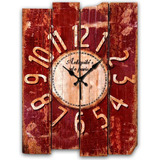 Reloj De Pared Rústico Rojo