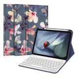 Funda Con Teclado Marca Fintie / Para iPad 10.9 / Blooming