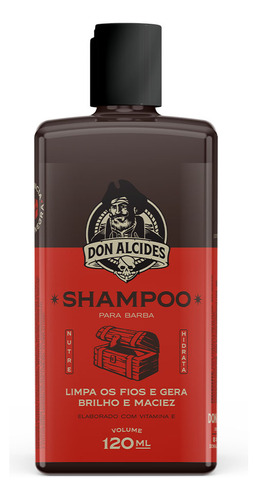 Shampoo Para Barba Negra Limpeza Brilho E Maciez Don Alcides