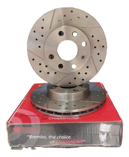 2 Discos Delanteros Hiperventilados Brembo Para Chevy