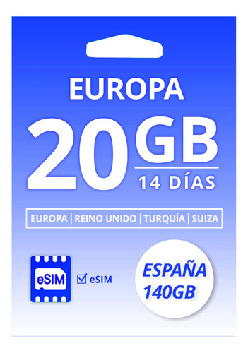 E-sim Prepago Europa Gb Internet + Llamadas 5g