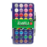 Set Acuarela En Pastillas - Torre 36 Colores + Pincel