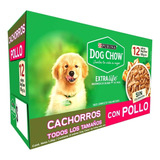 Alimento Dog Chow Perro Cachorro 12 Sobres Sabor Pollo X100g