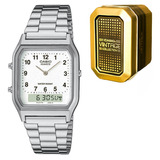 Reloj Casio Vintage Aq 230a 7b Acero Alarma Embalaje Dorado