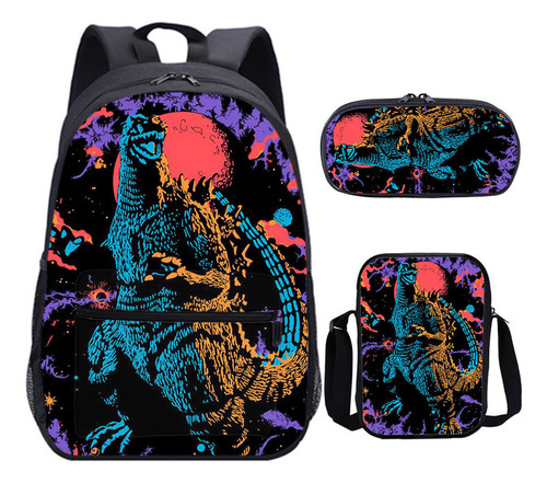 Abc School Backpack King Kong De Godzilla War, Bandolera For
