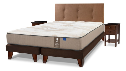 Cama Europea Flex Dual Sensity 2 Pl + Resp Royal Y Veladores