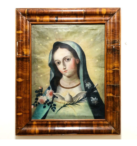 Pintura Antigua De La Virgen De La Encarnación Siglo Xix