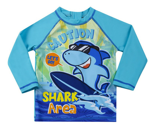 Bebé Niño Polera Uv+50 H2o Wear M/larga Tiburon