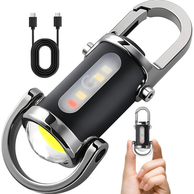 E \ 800 Lumen Rechargeable Mini Edc Keychain Flashlights H