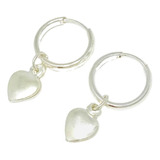 Aros Cubano 10mm Con Corazón Inflado De Plata 925 Ar 284-8