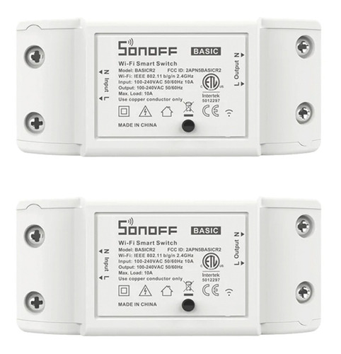Pack 2 Interruptor Smart Diy Basic R2 Wifi Sonoff