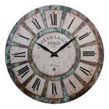 Reloj De Pared Decorativo De Roble Antiguo Grande Silencioso