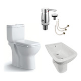  Juego Baño Inodoro Largo Cn Tapa + Bidet + Monocomando