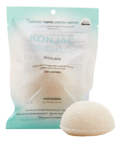 Konjac Esponja Facial Natural Blanca Todo Tipo De Piel